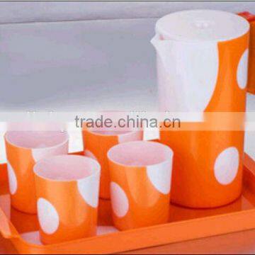 2.4L Stylish plastic cold water jug with 4pcs cups