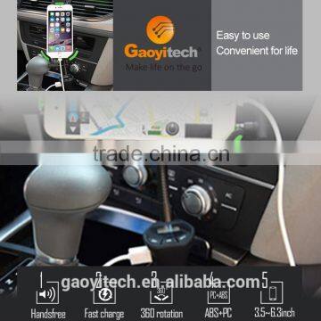 Universal car smartphone holder with FM transmitter car charger holder