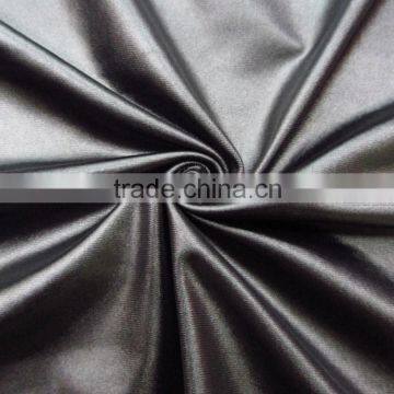 polyester half shiny press polish 180gsm black lycra fabric