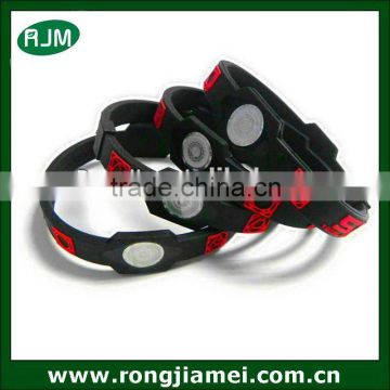 Hot sale debossed silicone power energy bracelet