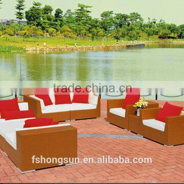 Europe style with china cheap aluminum rattan doublesofa set