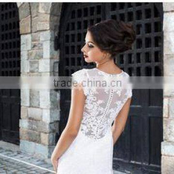 Cotton Embroidery Wedding Dress Mermaid Style