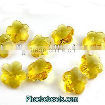 Wholesale Transparent Flower Shape Glass Bead For DIY Jewelry Trimming PMC-CB005