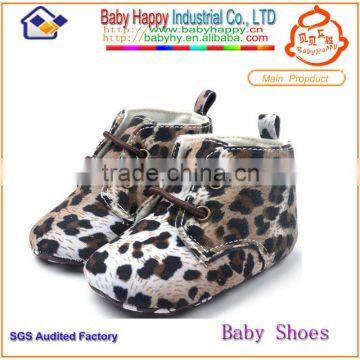 wholesale China soft sole short leopard baby boot shoes