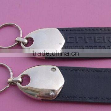 Fashion leather key ring leather metal keychain handmade