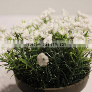 Plastic Artificial Potted Bonsai Flower Baby's Breath Plant for Festive Decor photo-2