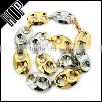 Gold and Silver Hip Hop Link Chain Necklace For Men