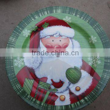 Ceramic flat plate white porcelain dinner plate for Christmas