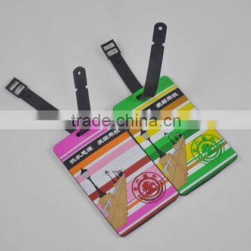 Custom full Color Print hard plastic Luggage Tag/luggage tag pvc