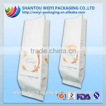 Biodegradable disposable security side gusset paper packaging bag for coffee