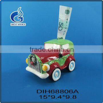New arrival ceramics colorful cute cartoon shaped custom coin bank