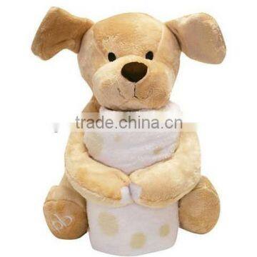 custom plush animal toys with blanket for baby/ children, plush animal toy with blanket