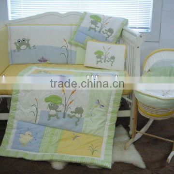 green baby bedding set 100%cotton