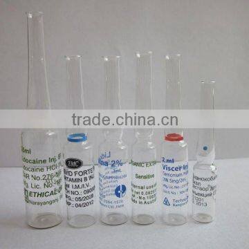 3ml pharmaceutical printed clear glass ampoule