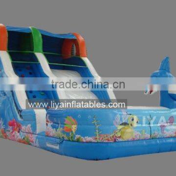 Promotional Giant Inflatable Water Slide,10m Length Water Slide With Pool photo-5