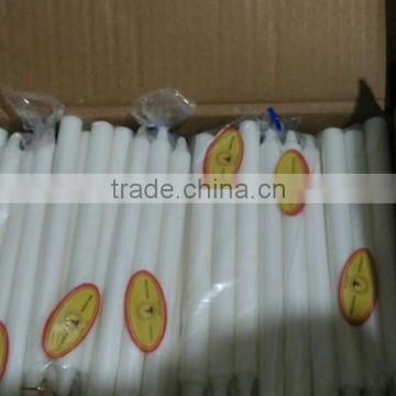 Household cheap white stick candle with poly bag for Yemen market