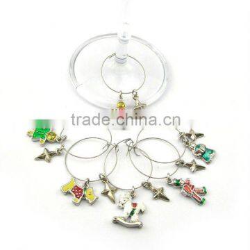 Party Girl's Wine Charm Set with 25mm Loop Diameter, OEM Orders are Welcome