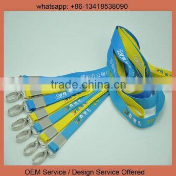 Flat polyester heat transfer printed lanyard white writing lanyards