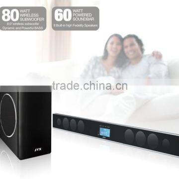 NEW STEREO 2.1CHANNEL HOME THEATER TV SOUNDBAR SPEAKER WITH BLUETOOTH AND WIRELESS SUBWOOFER