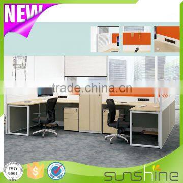 KU-IK6+K3 Metal Cheap Office System Furniture 4 Seater Office Desk