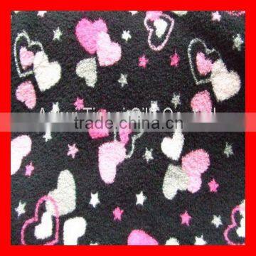 Printed Heart Coral Fleece