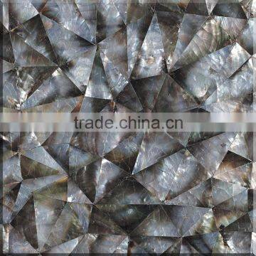 Black mother of pearl crazy crack seamless mosaic tile for bathroom decor