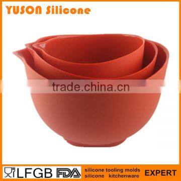 Food grade BPA free silicone mixing bowl set