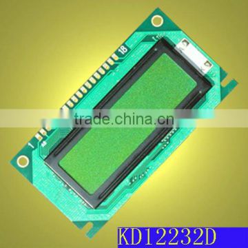 122x32 STN positive transflective yellow green LCD