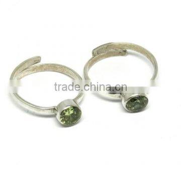 Outstanding !! Green CZ 925 Sterling Silver Toe Ring, Indian Fashion Silver Jewelry, Beautiful Silver Jewelry photo-2