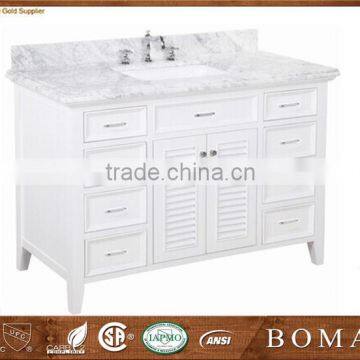 Chic Soft Close Modern Style Solid Wood White Bathroom Vanity