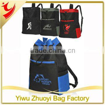 2015 Promotional Cheap Custom Printed Drawstring Bags Sports Backpakcs