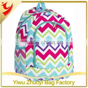 Colorful Chevron 600 Denier Polyester Print Backpack School Bags