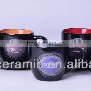 Wholesale ceramic colored coffee cups and saucers