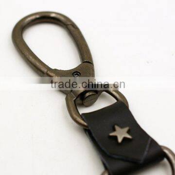 Leather Key Chain With Metal D Ring