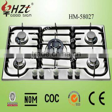 2016 Home appliance 5 burners Stainless steel gas burner cooking range