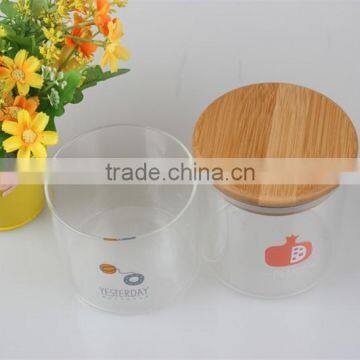 Glass Storage Jars & Bottle Glass Sweet Storage Jars Glass Round Shape Container Wiith Bamboo Lid Different Size photo-2