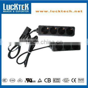 4 WAY BLACK GERMANY TYPE POWER STRIP