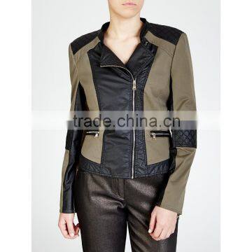 Lady's Fashion Style Faux Leather Fringe Jacket, Black photo-2