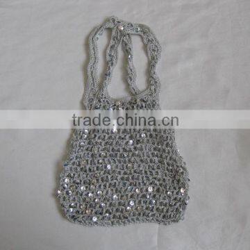 crochet beading tote pouch handbag