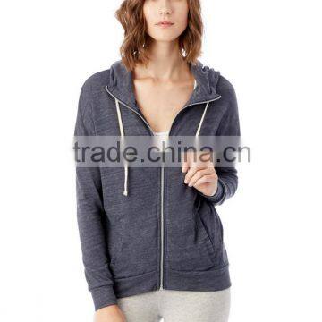 Fashion Plain Color High Quality Zip Up Hoodies Women Hoodies