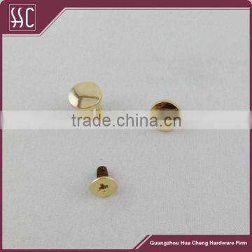 8mm Alloy Light Gold Metal Screw Rivet