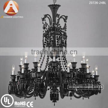 24 Light Baccarat Black Crystal Chandelier