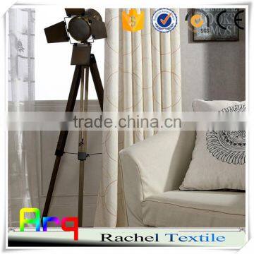Geomery Design White Polyester Cotton Embroidery Curtain Fabric in Livingroom Window Curtain photo-3