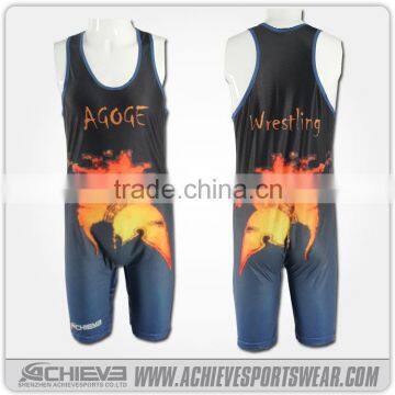 wholesale custom low cut custom wrestling singlet made in china