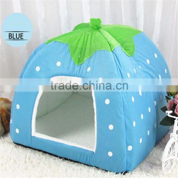 Protable Short Plush Strawberr Pet Nest Dog Warm Room