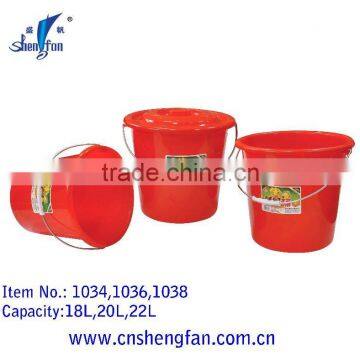 plastic bucket with metal handle PE 18L 20L 22L