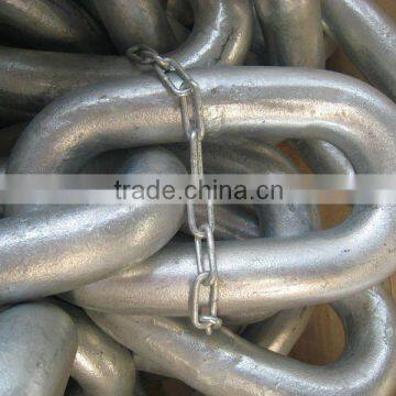 big size hot dipped galvanized open link anchor chain