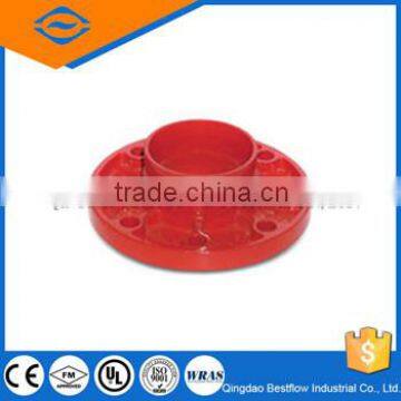 Red painted ductile iron pipe fitting