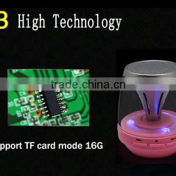 Wireless LED Bluetooth speaker Hi-Fi speaker with TF card aux FM Mic