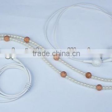 pearl necklace in ear earphone with CE and RoHS